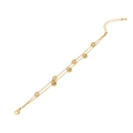 Zweilagiges goldenes Armband mit Lebensbaum-Anhängern und funkelnden ovalen Zirkonia - Lebensbaum (1#)
