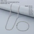 3.5mm silver stainless steel Figaro Cuban chain necklace and bracelet sizing chart - 3.5mm Steel Silver Cuban Link