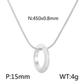 Silver geometric triple ring pendant on a sleek snake chain necklace for women - Single Ring Silver (KN236540-HR)