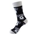 Kreative schwarze Crew-Socken mit Schnauzer-Hundemustern und grau abgesetzter Ferse - Einheitsgröße / Schwarzer Schnauzer