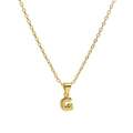 Polished 18k gold plated balloon style letter G pendant on a minimalist chain necklace - Letter G