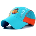 Blue and orange breathable mesh basketball cap with Team Basketball embroidery - Lake Blue