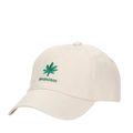 Gorra de béisbol beige con bordado de hoja verde y detalle de letras GOLDPARKO - Blanco Roto