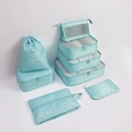 Light blue 7-piece travel packing organizer set made of durable Oxford cloth for luggage - Standard Style (8-Piece Set) / 8-Piece Set / Sky Blue