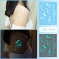 Luminous temporary tattoo JSN-056 with glowing whale moon and jellyfish designs - JSN-056 (Luminous Whale Jellyfish)