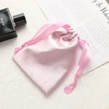 Pink satin drawstring gift bag in silk-like finish for cosmetics and luxury accessories - Taro Purple