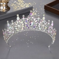 Magnifique diadème de mariée avec strass iridescents et design argenté pour un mariage. - Argent + Strass AB