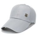 Berretto da baseball in mesh grigio traspirante con patch sportiva e visiera lunga - Grigio