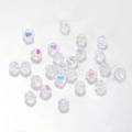 Facettierte AB-Kristallglasperlen mit irisierenden Violett- und Blautönen für Schmuck - 3mm / AB Weiß