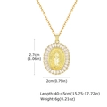 Collana con ciondolo Madonna dorata con zirconi e dettagli sulle misure del prodotto - Stile Vergine Maria con Strass Pavé (PNB-342G)