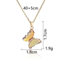 Elegant gold titanium steel butterfly necklace with gradient colors and rhinestones - Colorful Gradient Butterfly Necklace