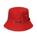 Rote atmungsaktive Outdoor Anglerhut Sonnenhut mit Metallösen und Kordelzug - Rot