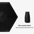 Mini flat black folding umbrella for women with ultra-compact 15cm portable design - Mini Flat Umbrella / Classic Black