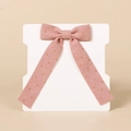 Pink corduroy hair bow with gold polka dots for girls on a white display card - Dusty Pink