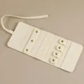 Estuche joyero de microfibra beige para pendientes anillos y relojes con cierre de presión - 24×10cm / Blanco Roto