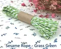 Grass green and white twisted decorative paper twine rope for gift wrapping - Paper / Green and White Paper Rope