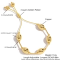 Verstellbares 18k vergoldetes Kupferarmband mit Barockperle und ovalen Perlen - Goldener Ovaler Kupferperlenstil (NV12-3)