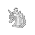 Silver unicorn head pendant charm in stainless steel for DIY jewelry making - Steel 572# Unicorn / 16.5*22mm