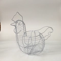 Cesto per uova bianco in filo metallico a forma di gallina con design intrecciato - 30*16.5*26cm / Bianco