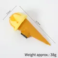 Fake ice cream fridge magnet with yellow scoop and orange cone 14.5cm length 38g - Yellow