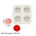 White silicone rose flower fondant mold with 4 cavities for chocolate or cake decor - 2# 4-Cavity Rose / Gray