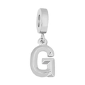 Minimalist silver stainless steel letter G pendant charm for DIY bracelets and necklaces - Letter G