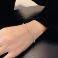 Elegantes Gold-Tennisarmband für Damen mit Marquise-Zirkonia und Kristallbesatz - BP5107 Vergoldet [Zirkon ca. 5mm]