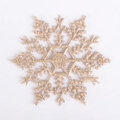 Glinsterende lichtgouden 10cm kerstsneeuwvlok versiering met sprankelende afwerking - 10CM (met touw) / Champagnegoud