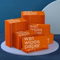 Portable single-pack orange wet wipes for travel and business use in 1PCS foil packaging - Simple Style C-30 / Orange