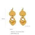 Elegant 18k gold heart-shaped hoop earrings made of durable 316L stainless steel - Mini Heart Pendant Style (HE0016G18)