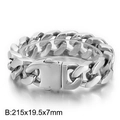 Pulsera para hombre de acero inoxidable pulido de 20 mm con cierre de caja - 20.5CM / Color Acero