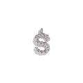 Silver twisted rope letter S pendant made of minimalist stainless steel material - Mini Twist Letter Pendant-Steel Color-S