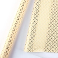 Golden fish scale pattern gift wrapping paper on cream white background roll - Wavy Gold Foil