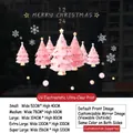 Pink gradient Christmas tree window stickers with golden stars and snowflakes - SDUV064 (Pink Gradient Tree) / XXL (156x120cm)