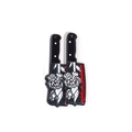 Acrylic Halloween black knife charms with white flower patterns and red blood splatters - Style 8 (51*16mm)