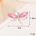 Pink crystal dragonfly charm with silver alloy base for DIY crafts and shoe accessories - Silver/Pink Dragonfly