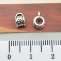 Tibetan silver star engraved barrel beads for DIY jewelry making with top hanging loops - Star Bail Connector