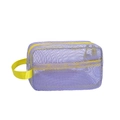 Large purple mesh beach bag with yellow handles for kids' sand toys storage - Dopamine Toiletry Bag Purple 22x16x7cm