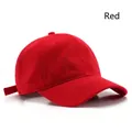 Adjustable red washed cotton baseball cap with classic six-panel design and curved brim - Adjustable / Red