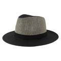 Cappello di paglia stile Panama da uomo estivo con design bicolore bianco e nero - Taglia Unica 58cm Circonferenza / Nero/Bianco
