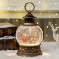 Lanterna di Natale vintage carillon con Babbo Natale in slitta e renne mini - Babbo Natale e Renne
