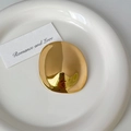 Minimalist gold-finish irregular oval brooch with high-gloss mirror polished surface - 11# Large Gold Nugget Round Brooch