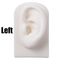 Left side white silicone ear model for earring display and jewelry presentation - White Left Ear