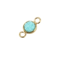 Macro view of 6mm gold plated stainless steel connector with light blue crystal druzy - Light Blue Druzy (25)