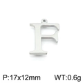 Polished golden stainless steel letter F pendant, 17x12mm cutout charm for jewelry making - Letter F (KLJ1413-Z) / Steel