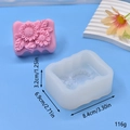 Sunflower relief rectangle silicone mold for flower soap and cake baking on blue background - Flower Leaf