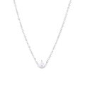 Elegante zilveren ketting met drie marquise geslepen zirkoon klaver hanger aan schakel - Platina