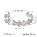 Silberner Armreif mit horizontaler Rindenstruktur und Goldperlen in Detailansicht - Silber (HC-B20459-S)