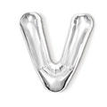Silver letter V alphabet foil balloon for birthday party and wedding decorations - 16-inch Silver Slim Letter Aluminum Foil Balloon (v)