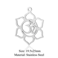 Polished stainless steel Om symbol charm for DIY jewelry making, size 19.5x25mm - Silver Om Symbol (19.5x25mm) / 5 Pcs/Pack